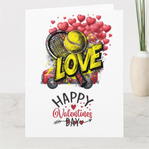 Tarjeta TENIS Día de San Valentín al jugador con amor