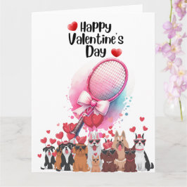 Tarjeta TENIS Día de San Valentín al jugador con amor    
