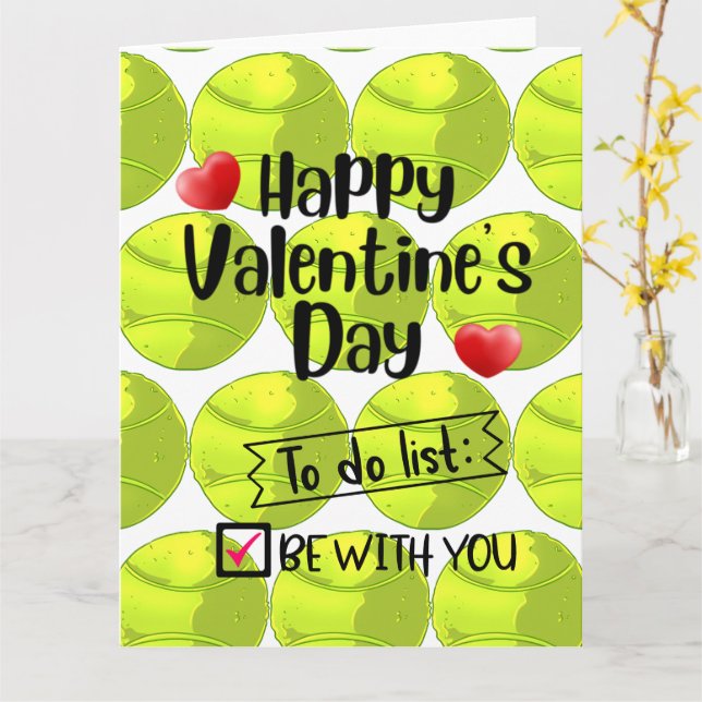 Tarjeta TENIS Día de San Valentín al jugador con amor     (flor amarilla)