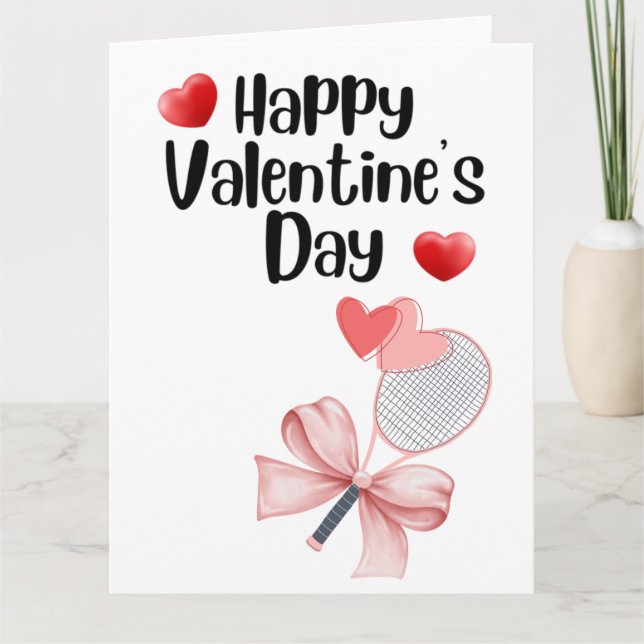 Tarjeta TENIS Día de San Valentín al jugador con amor     (Anverso)