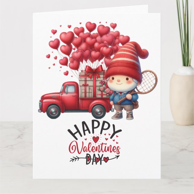 Tarjeta TENIS Día de San Valentín al jugador con amor     (Anverso)