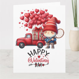 Tarjeta TENIS Día de San Valentín al jugador con amor    