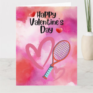 Tarjeta TENIS Día de San Valentín para jugador con amor