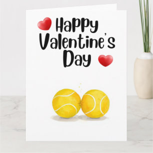Tarjeta TENIS Día de San Valentín para jugador con amor