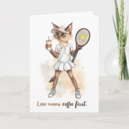 Tarjeta Tenis Divertido diciendo para el gato Amantes del 