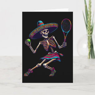 Tarjeta Tenis Esqueleto Sombrero Mexicano Cinco De Mayo Di