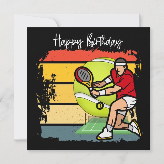 Tarjeta Tenis Feliz cumpleaños a papá de tenis (Anverso)