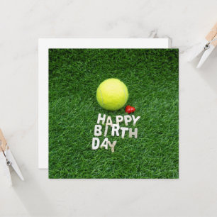 Tarjeta Tenis Feliz cumpleaños con forma de corazón de amo