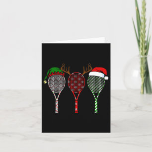 Tarjeta Tenis Feliz Navidad 3 Navidades de raquetas de ten