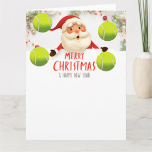 Tarjeta Tenis Feliz Navidad con la pelota de tenis
