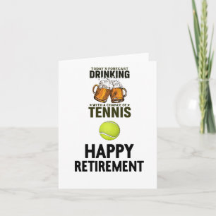 Tarjeta Tenis: Jugador de tenis feliz retiro