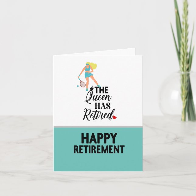 Tarjeta Tenis: Jugador de tenis feliz retiro (Anverso)