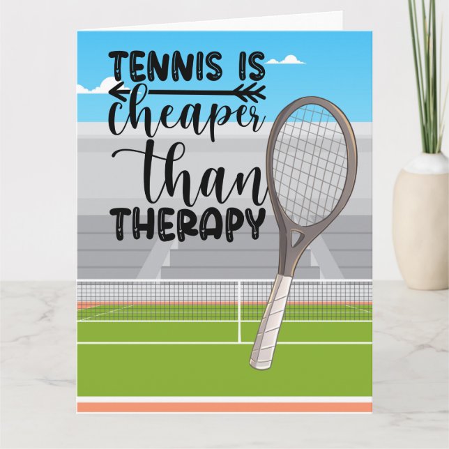 Tarjeta Tenis más barato que terapia para tenista (Anverso)
