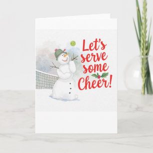 Tarjeta Tenis Navidad Muñeco de Nieve Festivo