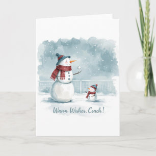 Tarjeta Tenis Navidad Muñeco de Nieve Festivo