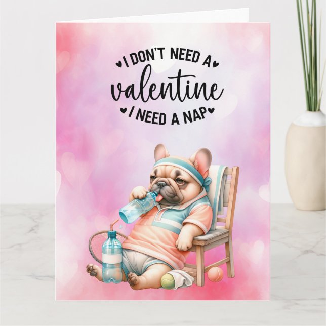 Tarjeta TENIS No necesito un Día de San Valentín  (Anverso)
