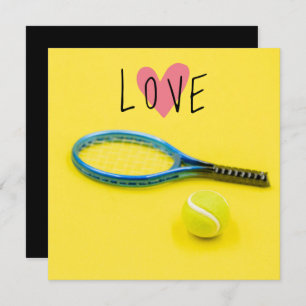 Tarjeta Tenis Racket y Ball con AMOR al jugador