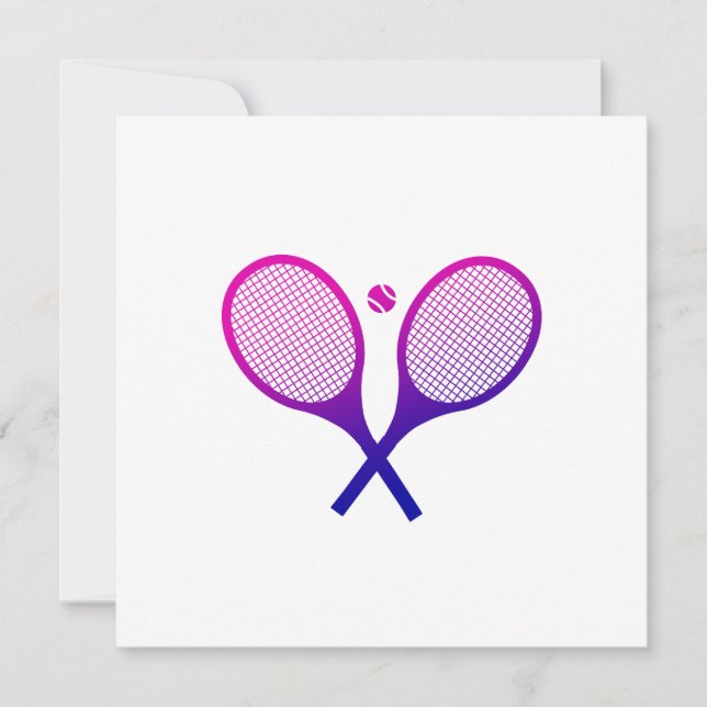 Tarjeta Tenis raqueta magenta a ormbre púrpura (Anverso)