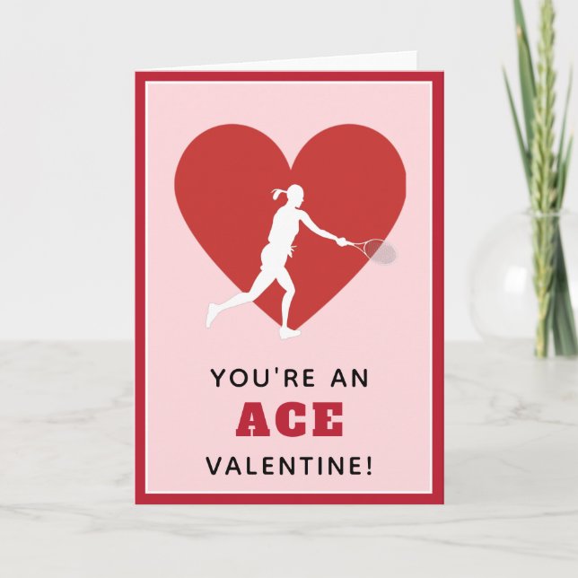 Tarjeta Tenis: San Valentín es gracioso diciendo por su de (Anverso)