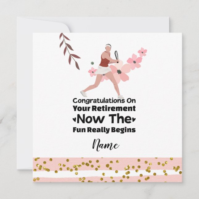 Tarjeta Tenis temática para la jubilación del tenista Ca (Anverso)