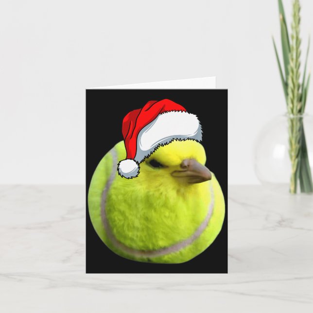 Tarjeta Tennis Bird Ball Meme Christmas Pajamas Funny Meme (Anverso)