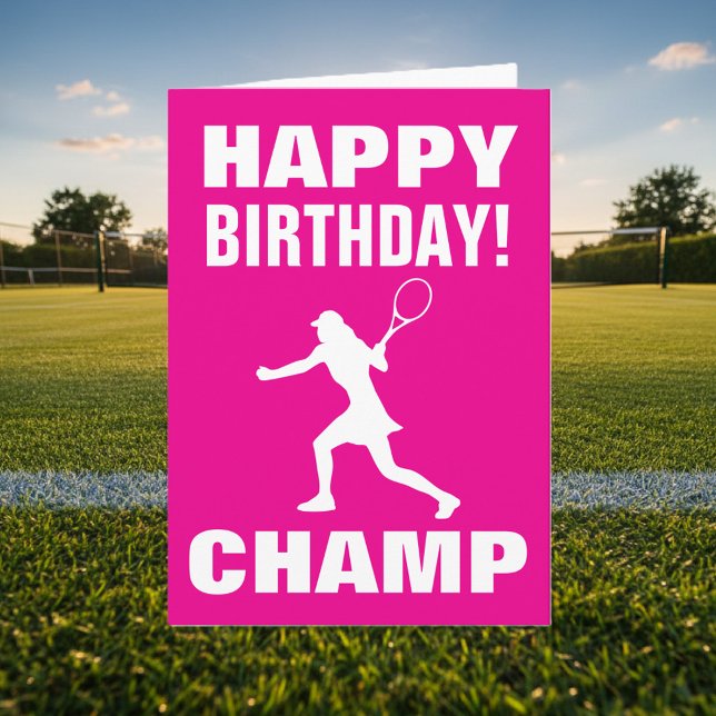 Tarjeta Tennis Birthday card for women and girls (tennis birthday card)