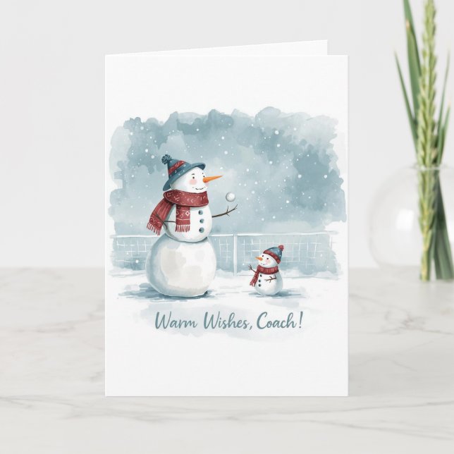 Tarjeta Tennis Christmas  Festive Snowman  (Anverso)