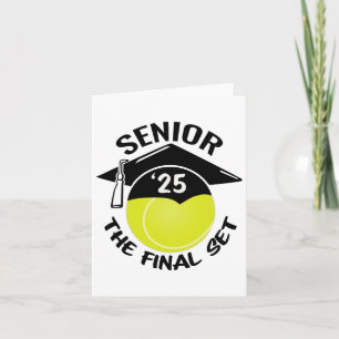 Tarjeta Tennis Senior 2025 El Final Set Graduation Cap