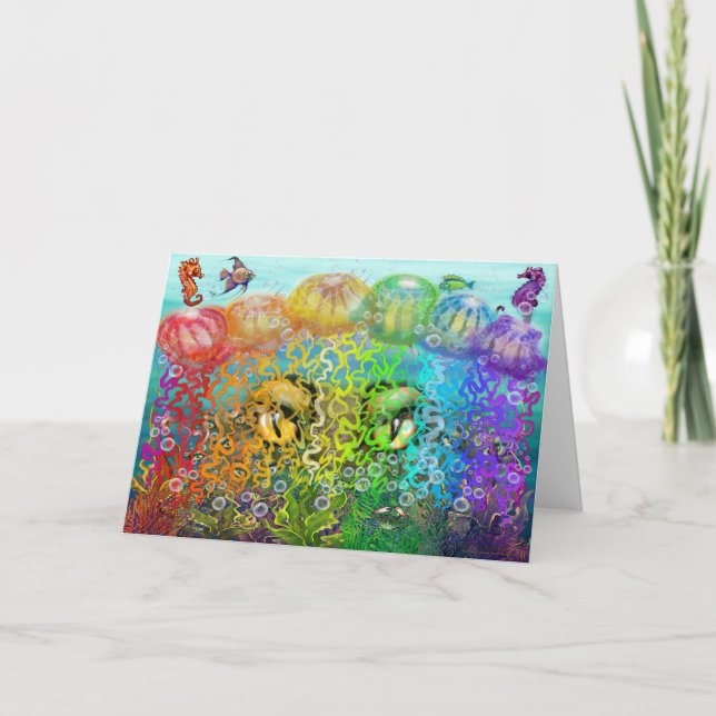 Tarjeta Tentáculos del cocodrilo arcoiris (Anverso)