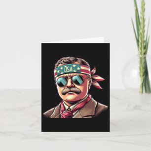Tarjeta Téodore Roosevelt Patriótico 4 De Julio De EE. UU.