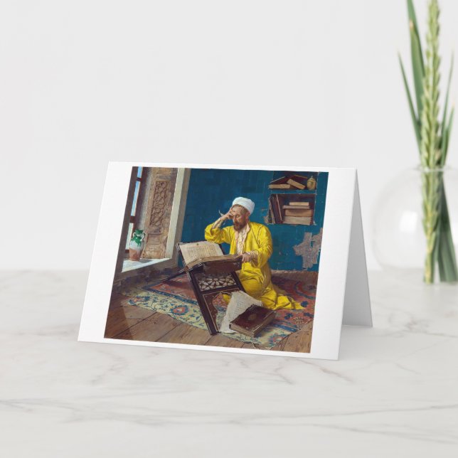 Tarjeta Teólogo islámico con Corán | Osman Hamdi Bey | (Anverso)