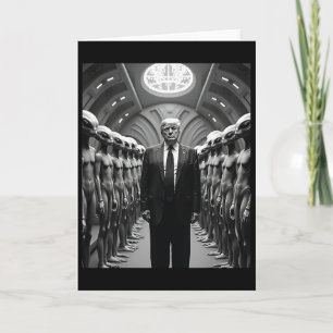 Tarjeta Teoría de la conspiración de Trump con extraterres