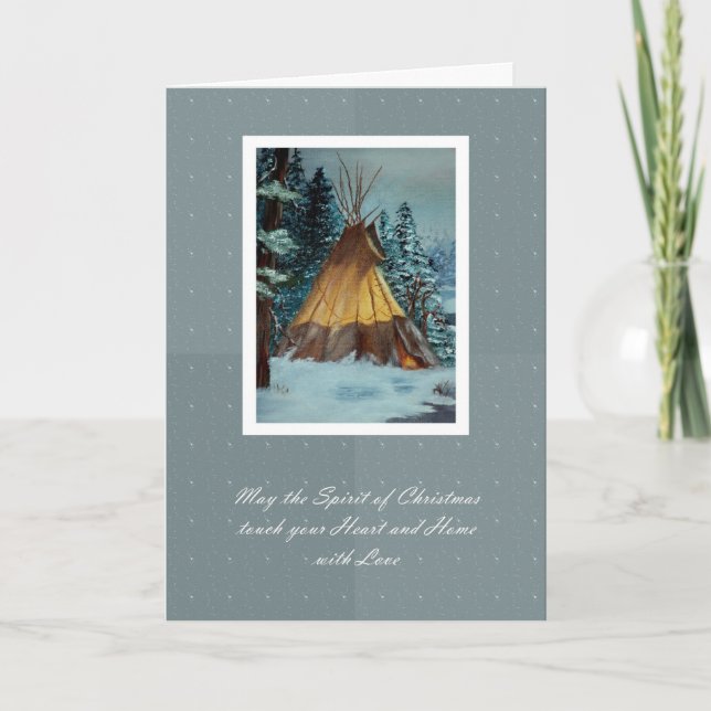 Tarjeta Tepee para navidades / Tipi para Navidades (Anverso)