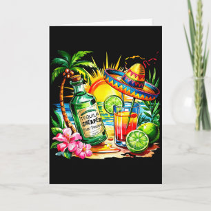 Tarjeta Tequila Divertido Bebiendo Fiesta Mexicana Cinco D