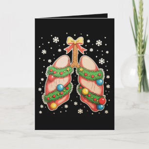 Tarjeta Terapeuta de árbol de Navidad de pulmón de terapia