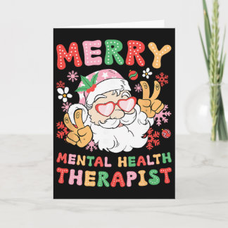 Tarjeta Terapeuta de Salud Mental Feliz Navidad Xmas Fiest