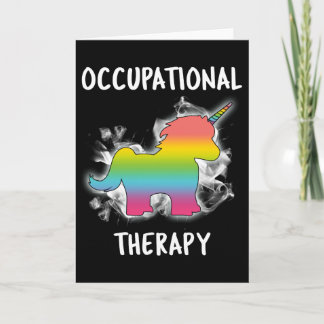 Tarjeta Terapeuta del unicornio OT de la terapia