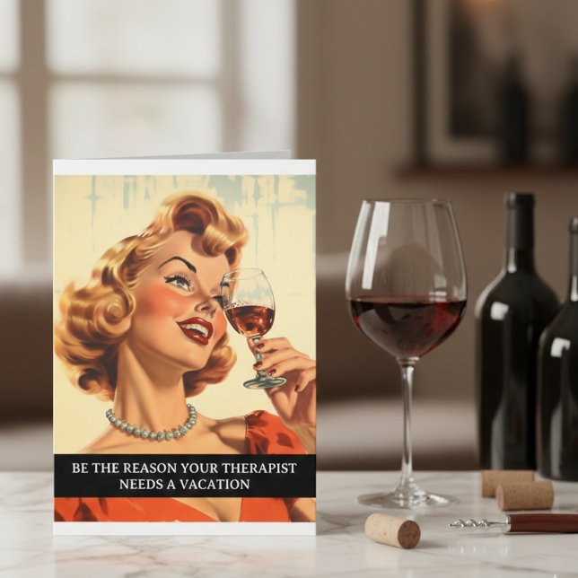 Tarjeta Terapeuta divertido dicho retro de los 50 (Subido por el creador)