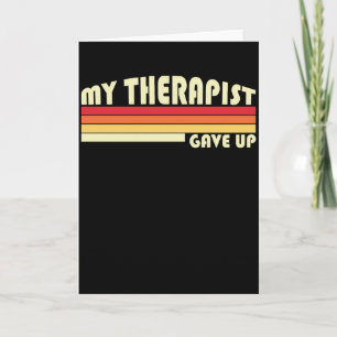 Tarjeta Terapeuta divertido se rindió, puesta de sol retro