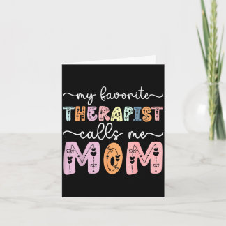 Tarjeta Terapeuta favorita llama a mamá hija hijo madres