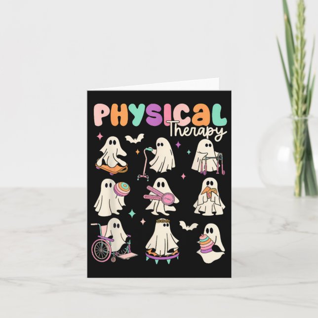 Tarjeta Terapeuta Físico Cute Ghost Physical Therapy Pt  (Anverso)