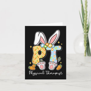 Tarjeta Terapeuta Físico Pt Terapia Física Conejo Pascua