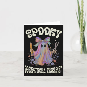 Tarjeta Terapeuta Ocupacional Espeluznante Fantasma Floral