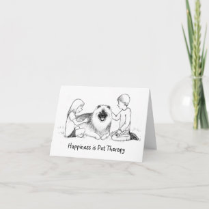 Tarjeta Terapia con Mascotas Keeshond con Texto Personaliz