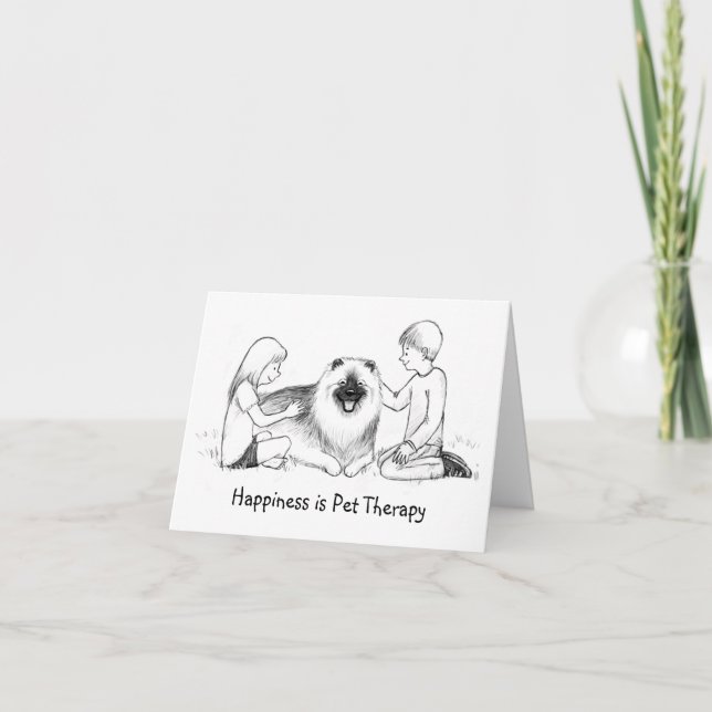 Tarjeta Terapia con Mascotas Keeshond con Texto Personaliz (Anverso)