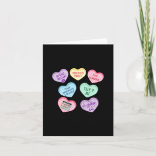 Tarjeta Terapia del habla retro corazones de caramelo San