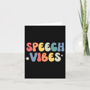 Tarjeta Terapia del habla Vibes Idioma Patólogo Escuela S