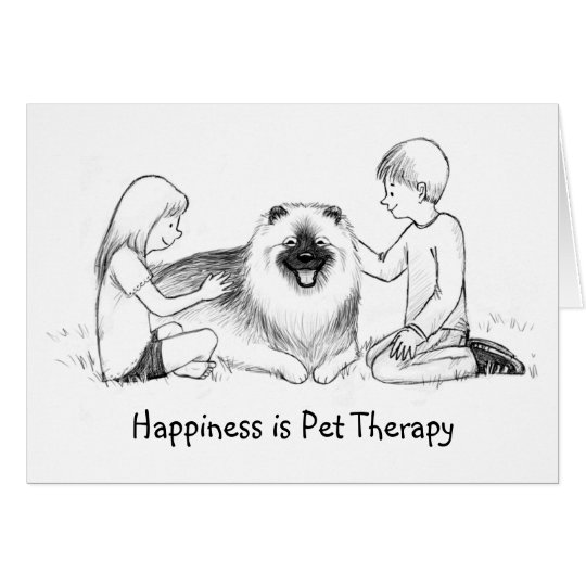 Tarjeta Terapia del mascota del Keeshond con el texto
