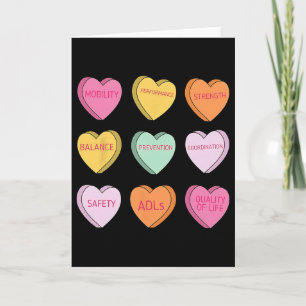 Tarjeta Terapia Física Corazones Caramelo Día de San Valen