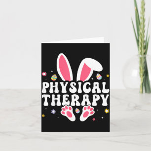 Tarjeta Terapia Física Feliz Día de Pascua Conejo Huevos T